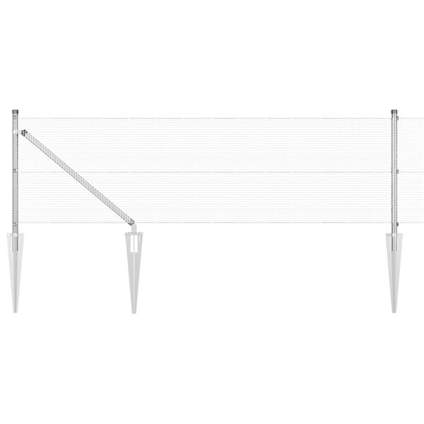 vidaXL Słupek ogrodzeniowy. Srebrny 100 x 0,5 m (siatka 12 x 12 mm)