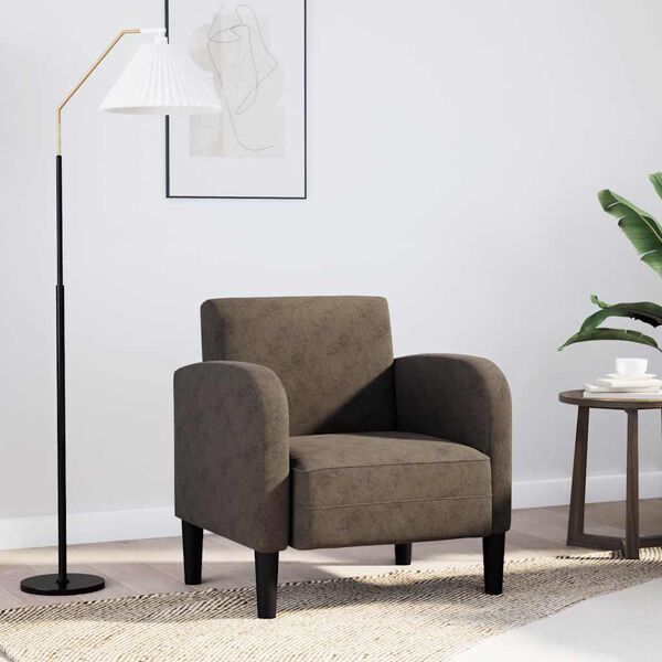 vidaXL Sofa Fotel z Podłokietnikami Ciemnoszary 54cm Skóra ekologiczna