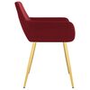vidaXL Krzesła stołowe, 6 szt., winna czerwień, obite aksamitem