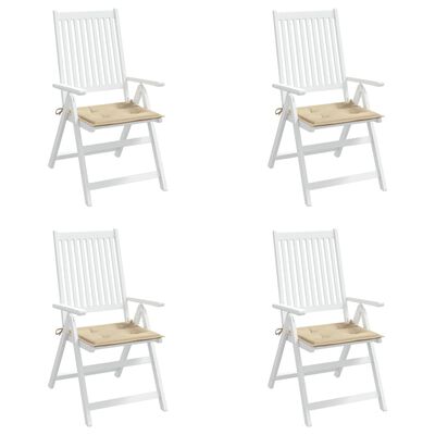 vidaXL Poduszki na krzesła ogrodowe, 4 szt., beżowe, 50x50x3 cm