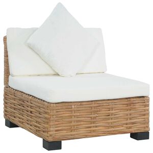 vidaXL Sofa bez podłokietnik&oacute;w, z poduszkami, naturalny rattan