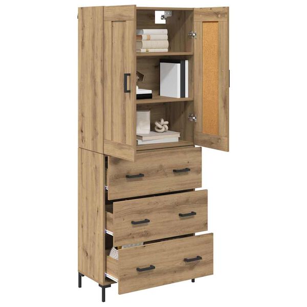 vidaXL Highboard 2 pcs Dąb rzemieślniczy Materiał drewnopochodny