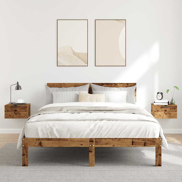 vidaXL Wiszące szafki nocne, 2 szt., stare drewno, 34x30x20 cm