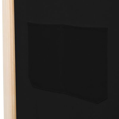 vidaXL Parawan 5-panelowy, czarny, 200 x 170 x 4 cm, tkanina