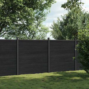 vidaXL Panel ogrodzeniowy, szary, 353x186 cm, WPC