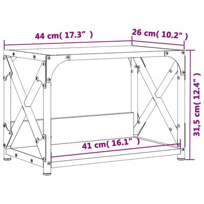 vidaXL Stojak pod drukarkę, 2-poziomowy, czarny, 44x26x31,5 cm