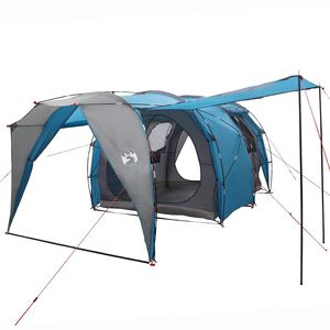 vidaXL Namiot tunelowy 4-osobowy Niebieski Polyester 185T z powłoką PU