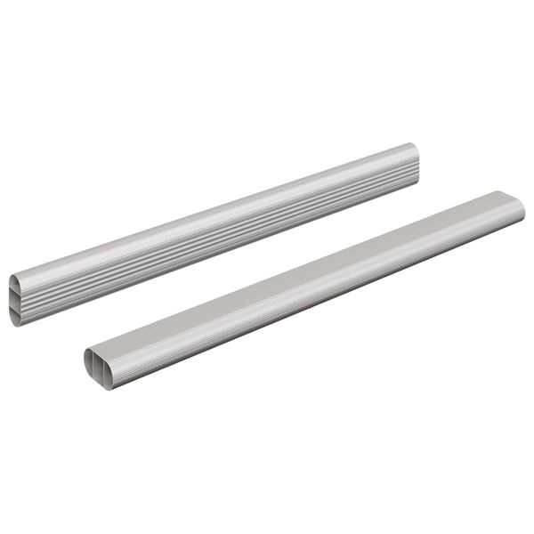 vidaXL Drążek do szafy 2 pcs Srebrny 764 x 15 x 29 mm Stop Aluminium