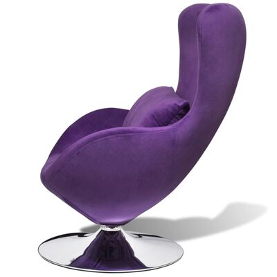 vidaXL Fotel obrotowy z poduszką, mały, fioletowy, aksamitny