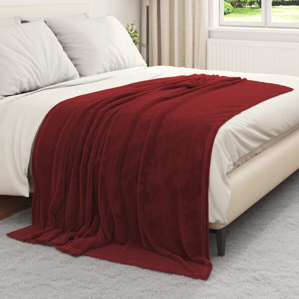 vidaXL Koce narzutowe 6 pcs Bordeaux Czerwony 150 x 200 cm Polar