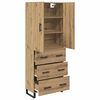vidaXL Highboard z szufladą 2 pcs Dąb rzemieślniczy 69,5 x 34 x 180 cm