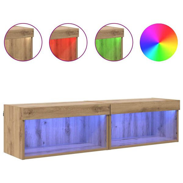 vidaXL Zestaw szafek RTV Dąb rzemieślniczy Materiał drewnopochodny