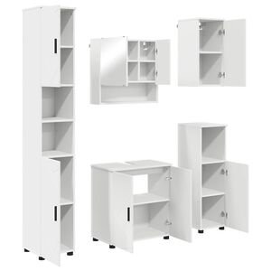 vidaXL Zestaw mebli łazienkowych Montowane na ścianie 5 pcs Biały