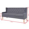 vidaXL 3-osobowa sofa tapicerowana tkaniną, szara