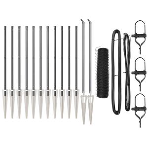 vidaXL Słupek ogrodzeniowy. Szary 25 x 0,4 m (siatka 36 mm) Stal i PVC