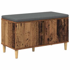 vidaXL Ławka w przedpokoju z poduszką Stare drewno 80 x 38 x 46 cm