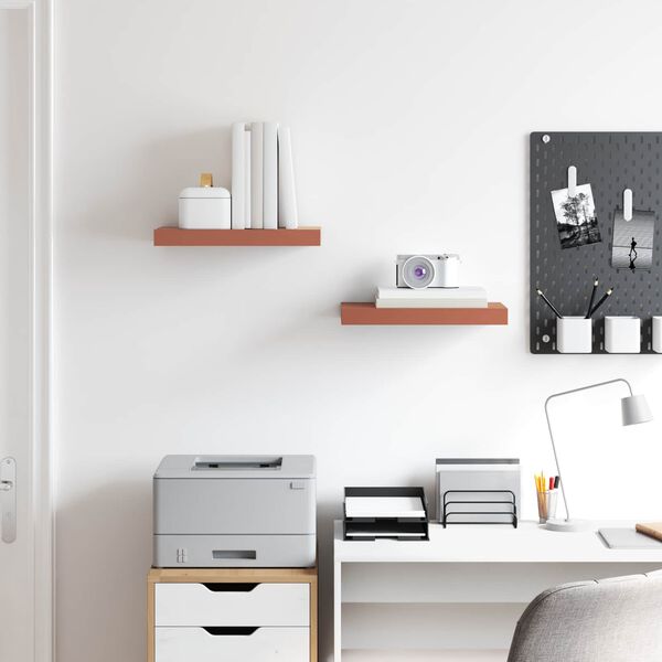 vidaXL P&oacute;łka ścienna z przechowywaniem 2 pcs Czerwony 40 x 23,5 x 4 cm