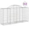 vidaXL Kosze gabionowe, 13 szt, 200x50x100/120cm, galwanizowane żelazo
