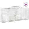vidaXL Kosze gabionowe, 4 szt, 300x50x120/140 cm, galwanizowane żelazo