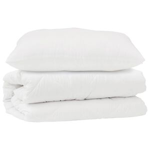 vidaXL Zestaw kołder z poduszką 2 pcs Biały Mikrofibra