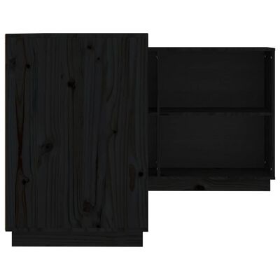 vidaXL Biurko, czarne, 110x50x75 cm, lite drewno sosnowe