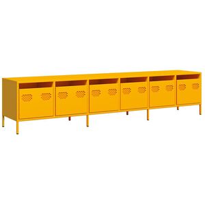 vidaXL Szafka RTV, ż&oacute;łta, 202x39x43,5 cm, stal walcowana na zimno