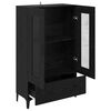vidaXL Highboard z szufladą Czarny Dąb 70 x 31 x 115 cm