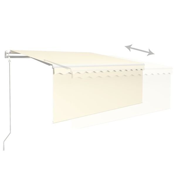 vidaXL Automatycznie zwijana markiza z zasłoną, 3,5x2,5 m, kremowa