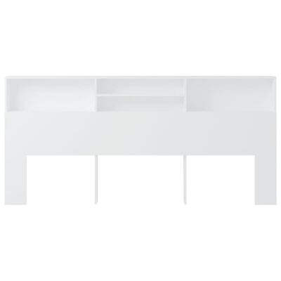 vidaXL Wezgłowie łóżka z półkami, białe, 220x19x103,5 cm