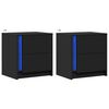 vidaXL Szafki nocne z LED, 2 szt., czarne, materiał drewnopochodny