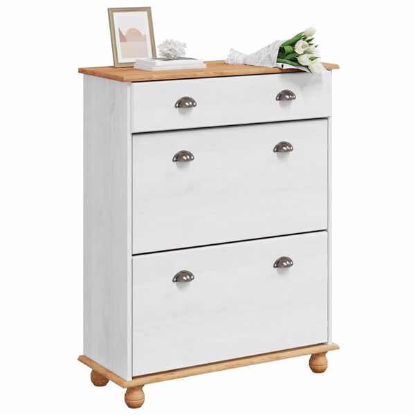 vidaXL Szafka na buty ASKIM Biały 85 x 35 x 108 cm Lite drewno sosnowe