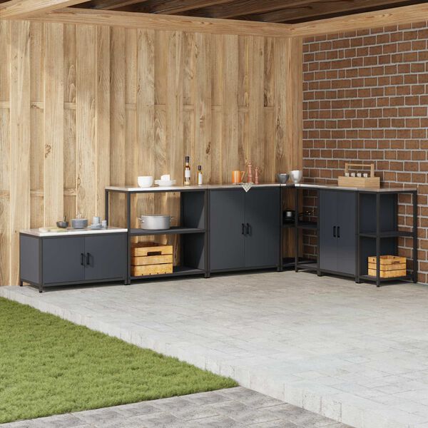 vidaXL Przechowywanie w kuchni z p&oacute;łką Antracyt 60 x 50 x 92 cm Stal