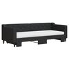 vidaXL Leżanka rozsuwana z materacami, czarna, 80x200 cm, tkanina