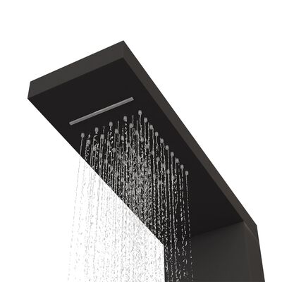 vidaXL Panel prysznicowy, aluminiowy, czarny