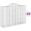 vidaXL Kosze gabionowe, 9 szt, 200x50x140/160 cm, galwanizowane żelazo
