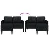 vidaXL Sofa 2-osobowa z szezlongiem w kształcie litery L, czarna, 125 cm, sk&oacute;ra ekologiczna