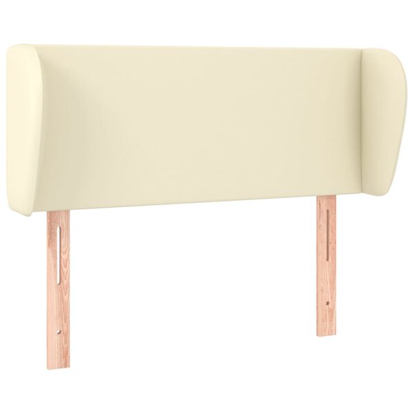 vidaXL Zagł&oacute;wek uszak, kremowy, 93x23x78/88 cm, sztuczna sk&oacute;ra