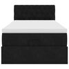 vidaXL Rama ł&oacute;żka otomana z materacem, czarna, 90x200 cm, aksamit