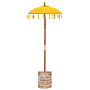 vidaXL Baliński Parasol z Bazą ż&oacute;łty 95 x 95 x 260 cm