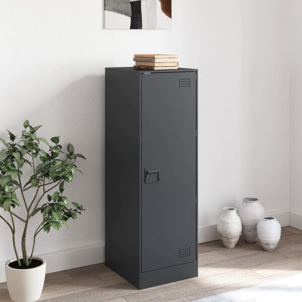 vidaXL Szafka, antracytowa, 34,5x39x107 cm, stal