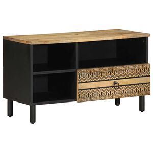 vidaXL Szafka pod TV, czarne, 80x33,5x46 cm, surowe lite drewno mango