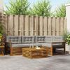 vidaXL Zestaw sof na zewnątrz z poduszką 5 pcs Naturalny i Jasny Szary