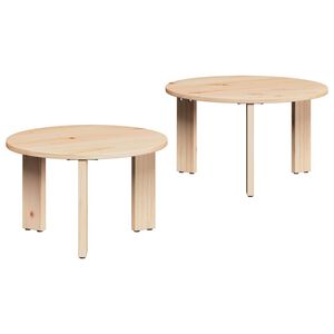 vidaXL Stolik kawowy 2 szt. Naturalny 47,5 x 47,5 x 27 cm