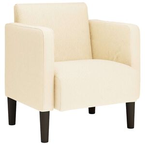 vidaXL Sofa Fotel z Podłokietnikami Kremowy 54 cm Tkanina Corduroy