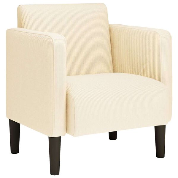 vidaXL Sofa Fotel z Podłokietnikami Kremowy 54 cm Tkanina Corduroy