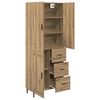 vidaXL Highboard 2 pcs Dąb rzemieślniczy Drewno inżynieryjne i szkło