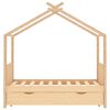 vidaXL Rama ł&oacute;żka dziecięcego z szufladą, sosnowa, 80x160 cm