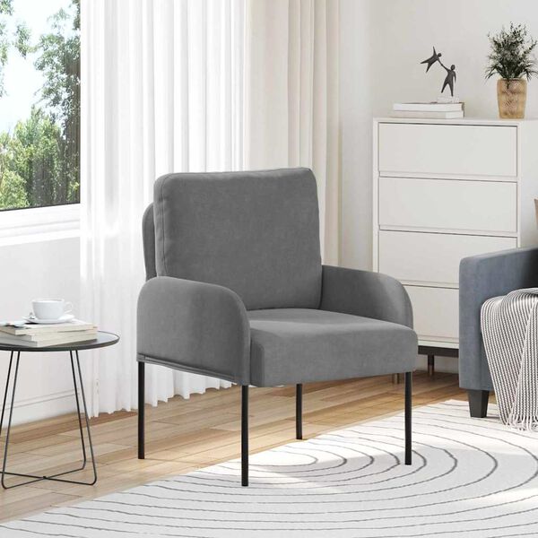 vidaXL Kanapy z poduszką 55cm Ciemnoszary sklejka