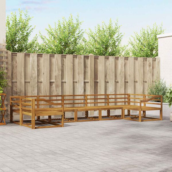 vidaXL Zestaw sof na zewnątrz 7 pcs Naturalny Lite Drewno Akacji