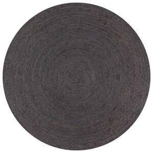 vidaXL Ręcznie wykonany dywan z juty, okrągły, 150 cm, ciemnoszary